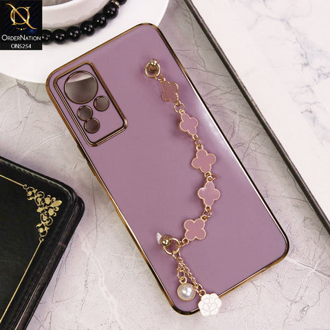 Infinix Note 11 Cover - Lilac - New Gloss Shiny Soft Protective Case With Chain Holder