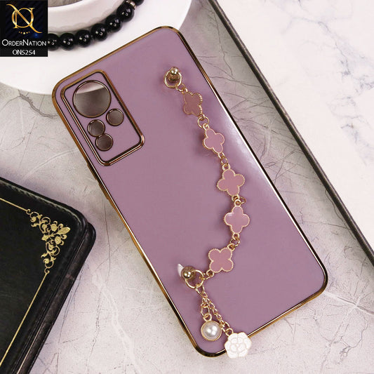 Infinix Note 12 G88 Cover - Lilac - New Gloss Shiny Soft Protective Case With Chain Holder