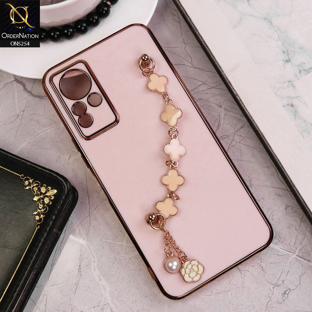 Infinix Note 12 G88 Cover - Pink - New Gloss Shiny Soft Protective Case With Chain Holder