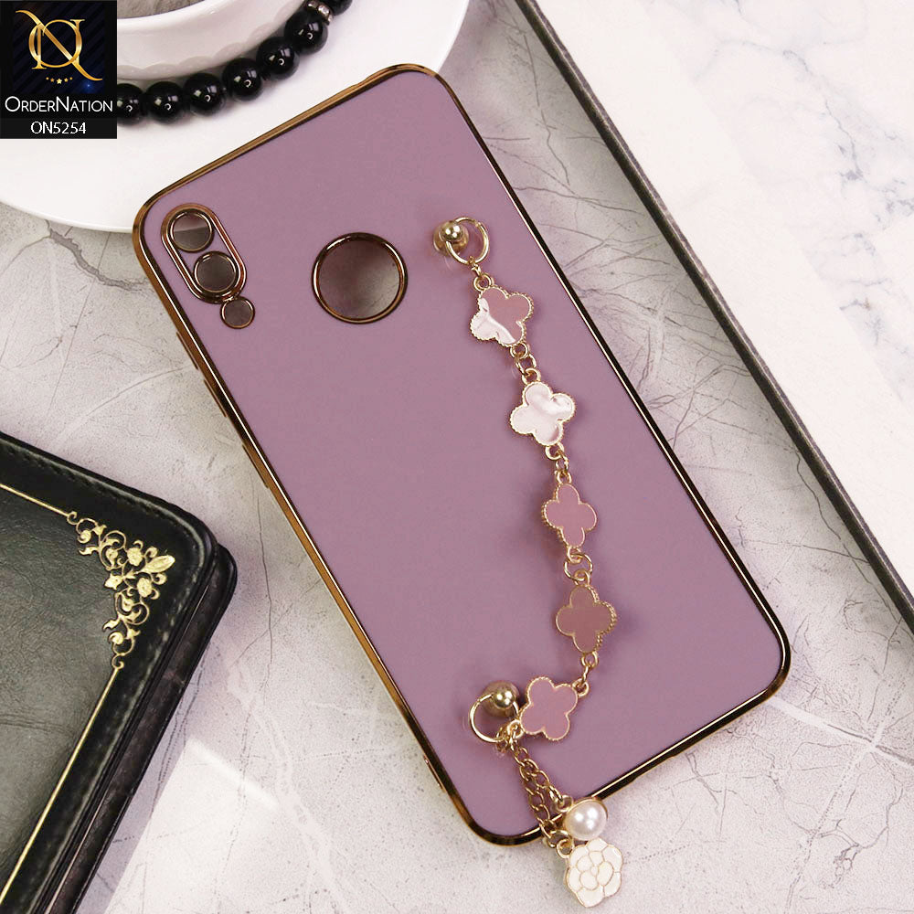 Huawei Y7 Prime 2019 / Y7 2019 / Y7 Pro 2019 Cover - Lilac - New Gloss Shiny Soft Protective Case With Chain Holder