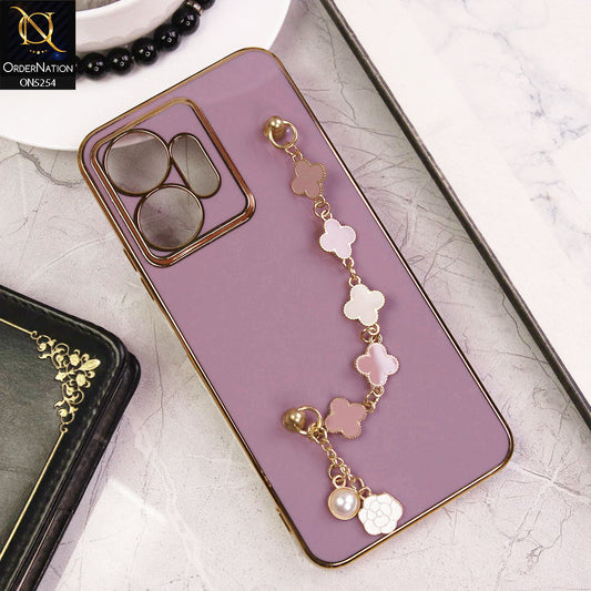 Infinix Zero 20 Cover - Lilac - New Gloss Shiny Soft Protective Case With Chain Holder