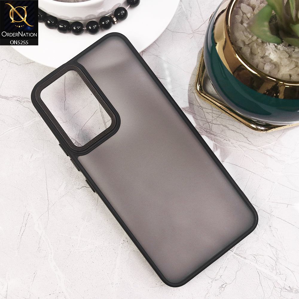 Vivo Y03 Cover - Black - New Color Translucent Matte Shockproof Soft Borders Case