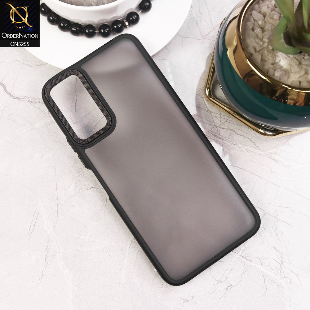 Vivo Y20s Cover - Black - New Color Translucent Matte Shockproof Soft Borders Case