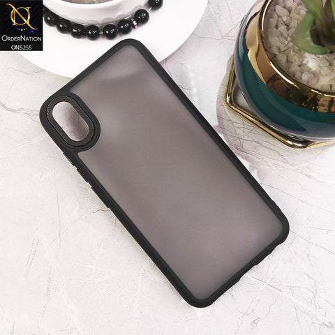 Vivo Y90 Cover - Black - New Color Translucent Matte Shockproof Soft Borders Case