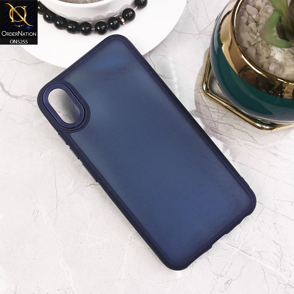 Vivo Y90 Cover - Blue - New Color Translucent Matte Shockproof Soft Borders Case