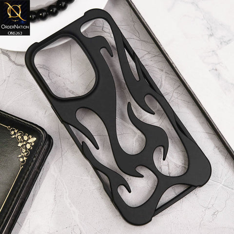 iPhone 16 Pro Max Cover - Black - Matte Color 3D Flame Series Flexible Soft Case