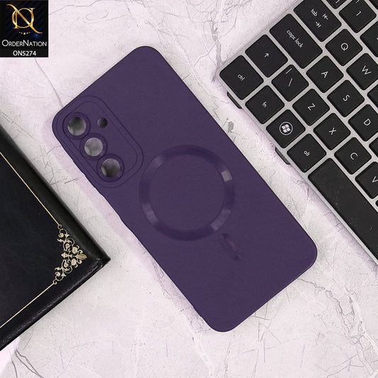 Samsung Galaxy A16 Cover - Deep Purple - Soft Silicne Magsafe Design Camera Protection Case