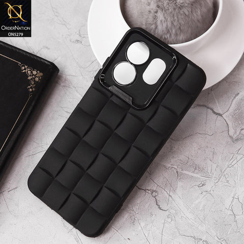 infinix smart 9 Cover - Black - Parquet Square Silicone Case With Camera Protection