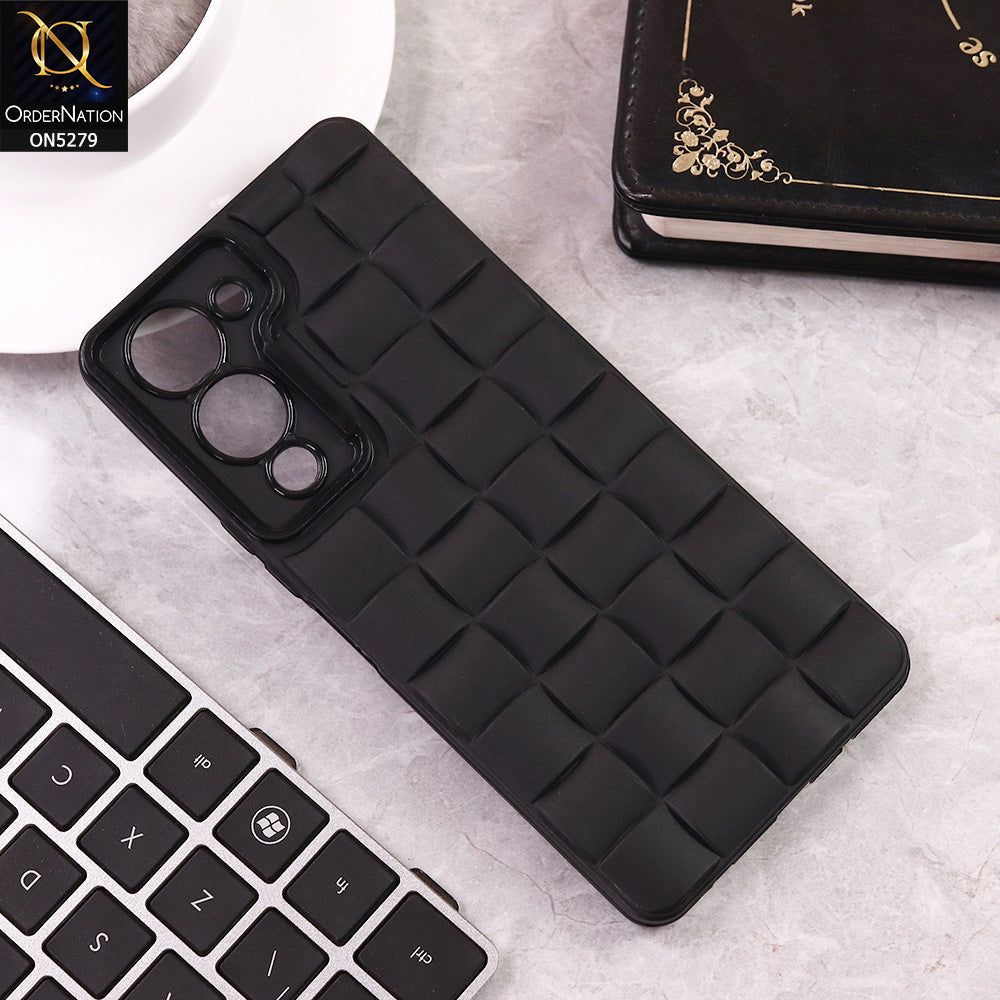 Vivo Y04 Cover - Black - Parquet Square Silicone Case With Camera Protection