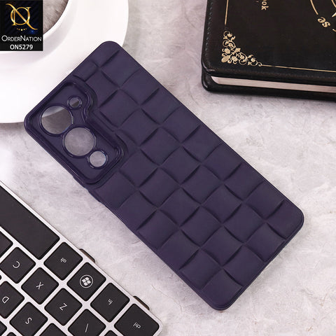 Vivo Y29s Cover - Indigo - Parquet Square Silicone Case With Camera Protection