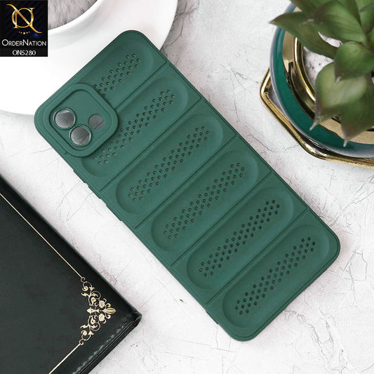 Oppo A16e Cover - Green - Trendy Breathable Mesh Grid Net Soft Case With Camera Protection