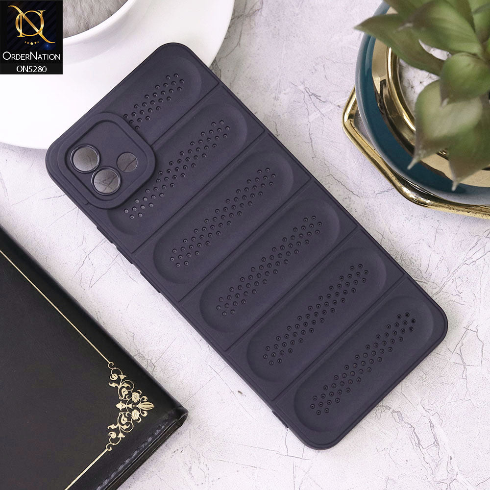 Oppo A16e Cover - Purple - Trendy Breathable Mesh Grid Net Soft Case With Camera Protection