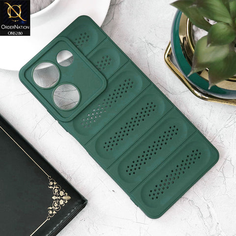 Tecno Camon 20 Cover - Green - Trendy Breathable Mesh Grid Net Soft Case With Camera Protection