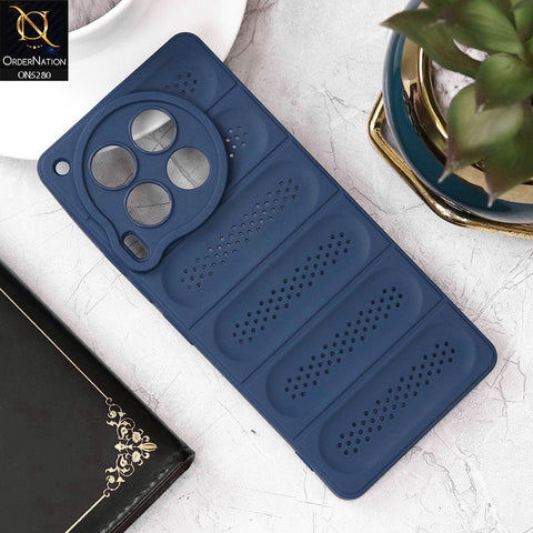 Tecno Camon 30 Cover - Blue - Trendy Breathable Mesh Grid Net Soft Case With Camera Protection