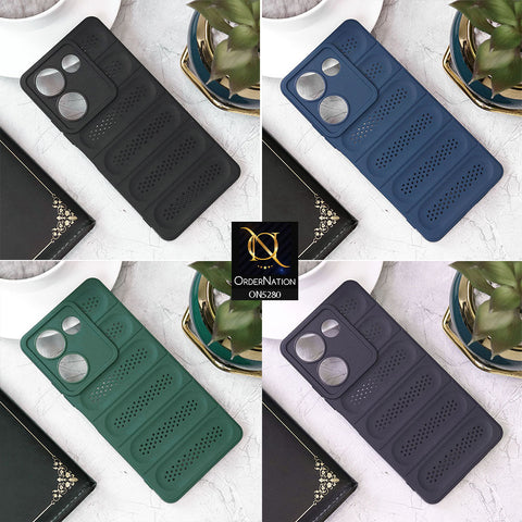Xiaomi Redmi Note 12 4G Cover - Blue - Trendy Breathable Mesh Grid Net Soft Case With Camera Protection