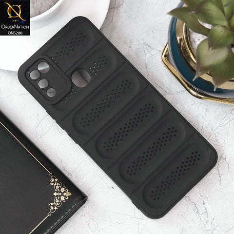 Infinix Hot 9 Play Cover - Black - Trendy Breathable Mesh Grid Net Soft Case With Camera Protection