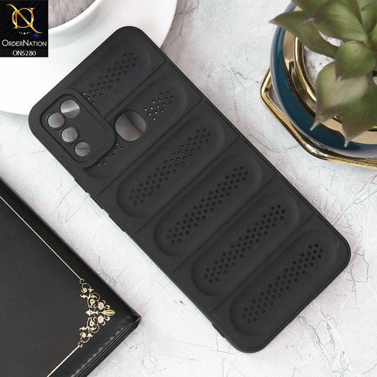 Infinix Hot 11 Play Cover - Black - Trendy Breathable Mesh Grid Net Soft Case With Camera Protection