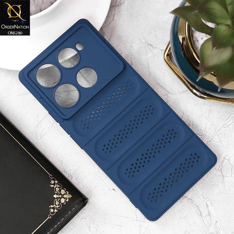 Infinix Note 40 Pro Plus Cover - Blue - Trendy Breathable Mesh Grid Net Soft Case With Camera Protection