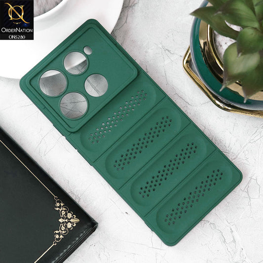 Infinix Note 40 Pro Plus Cover - Green - Trendy Breathable Mesh Grid Net Soft Case With Camera Protection