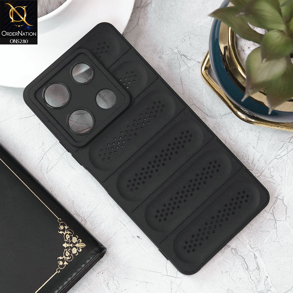 Infinix Note 30 Pro Cover - Black - Trendy Breathable Mesh Grid Net Soft Case With Camera Protection