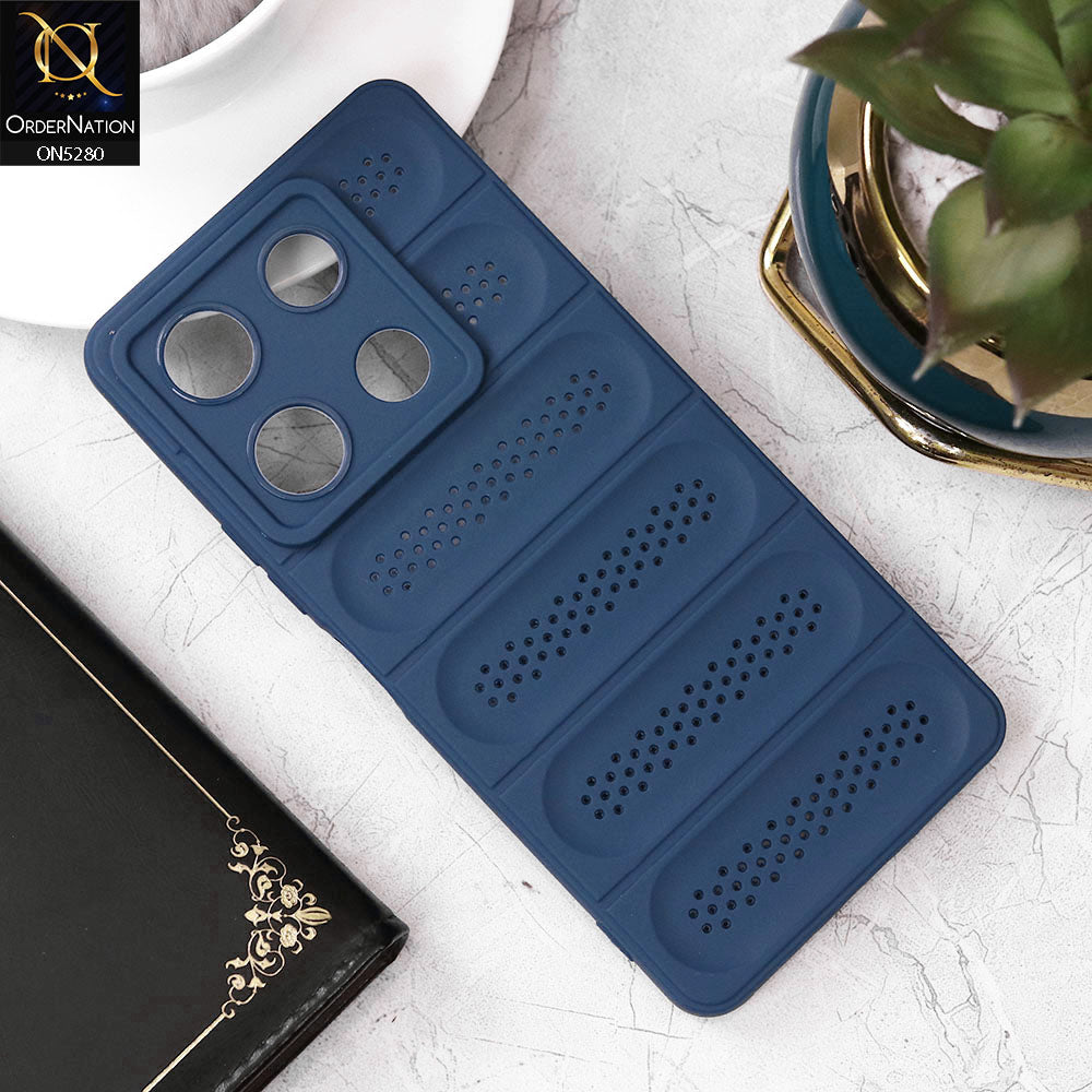 Infinix Note 30 Pro Cover - Blue - Trendy Breathable Mesh Grid Net Soft Case With Camera Protection