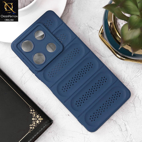 Infinix Note 30 Pro Cover - Blue - Trendy Breathable Mesh Grid Net Soft Case With Camera Protection