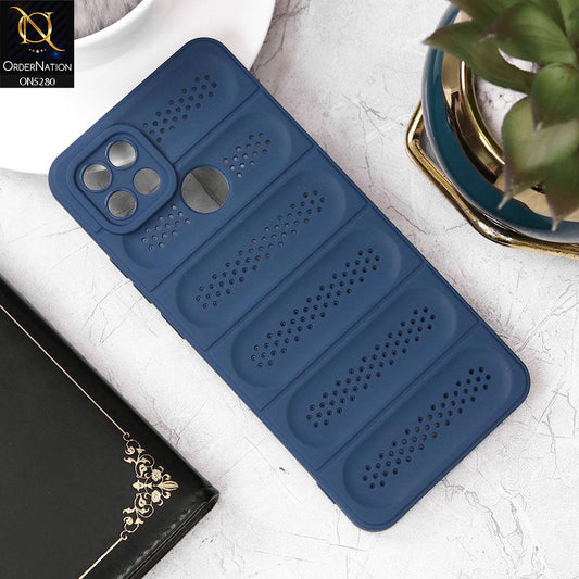 Oppo A15 Cover - Blue - Trendy Breathable Mesh Grid Net Soft Case With Camera Protection