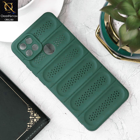 Oppo A15 Cover - Green - Trendy Breathable Mesh Grid Net Soft Case With Camera Protection