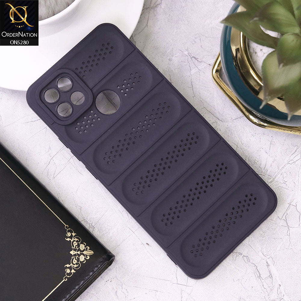 Oppo A15 Cover - Purple - Trendy Breathable Mesh Grid Net Soft Case With Camera Protection