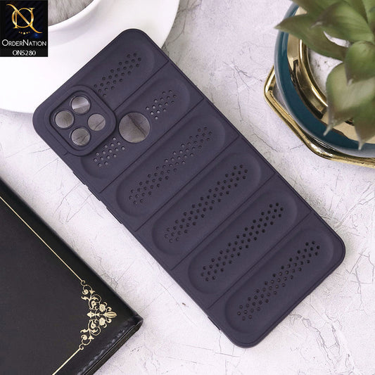 Oppo A15s Cover - Purple - Trendy Breathable Mesh Grid Net Soft Case With Camera Protection