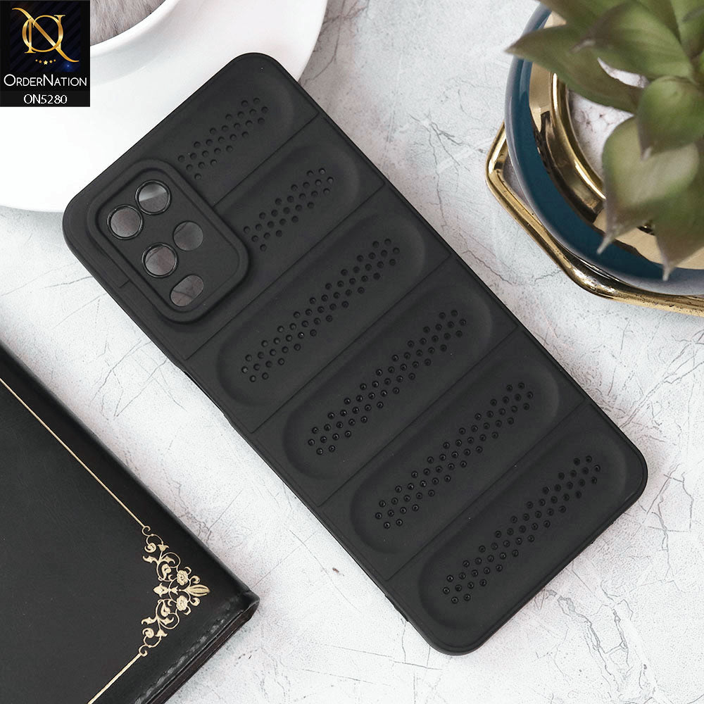 Oppo A54 4G Cover - Black - Trendy Breathable Mesh Grid Net Soft Case With Camera Protection