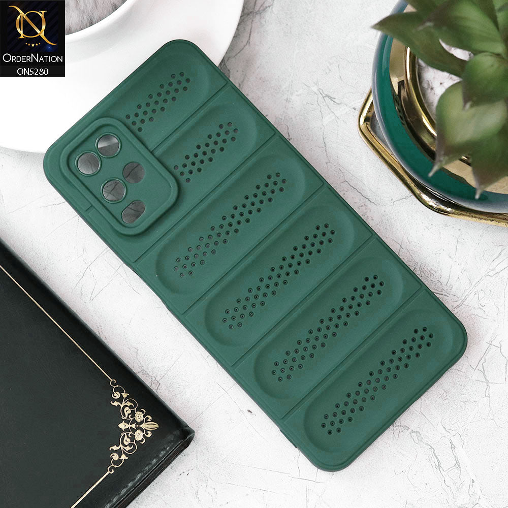 Oppo A54 4G Cover - Green - Trendy Breathable Mesh Grid Net Soft Case With Camera Protection