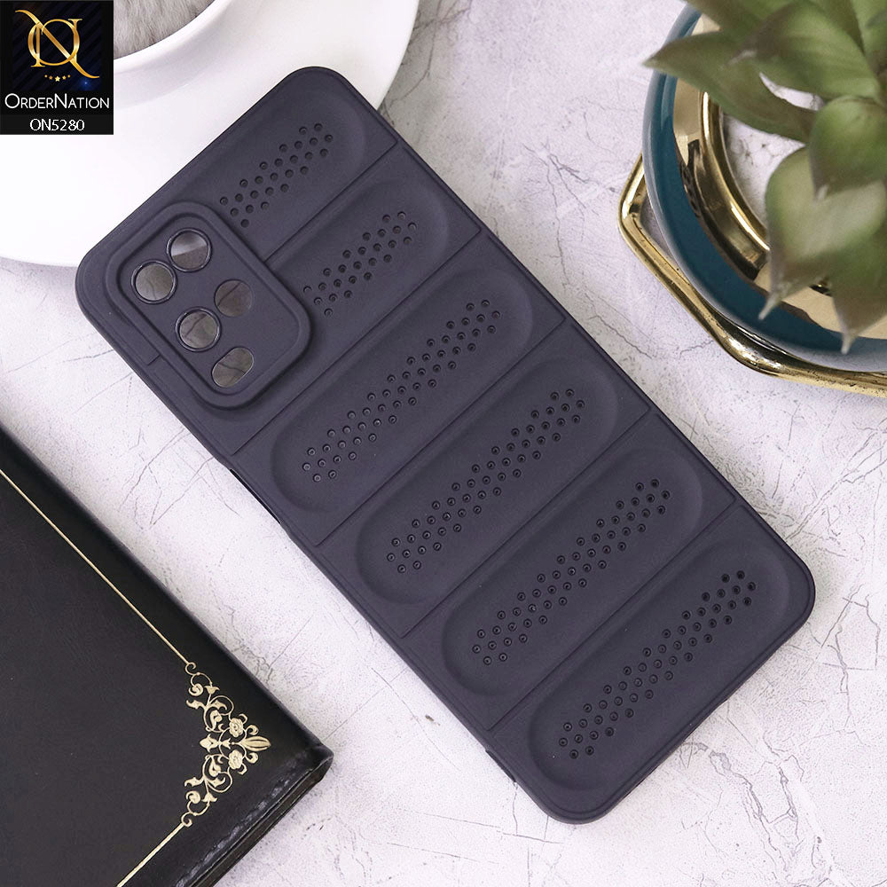 Oppo A54 4G Cover - Purple - Trendy Breathable Mesh Grid Net Soft Case With Camera Protection