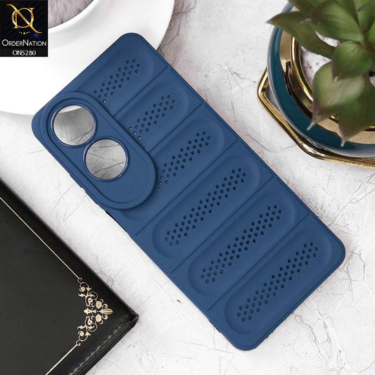 Oppo A60 Cover - Blue - Trendy Breathable Mesh Grid Net Soft Case With Camera Protection