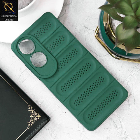 Oppo A60 Cover - Green - Trendy Breathable Mesh Grid Net Soft Case With Camera Protection