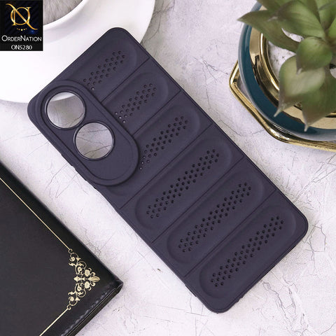 Oppo A60 Cover - Purple - Trendy Breathable Mesh Grid Net Soft Case With Camera Protection