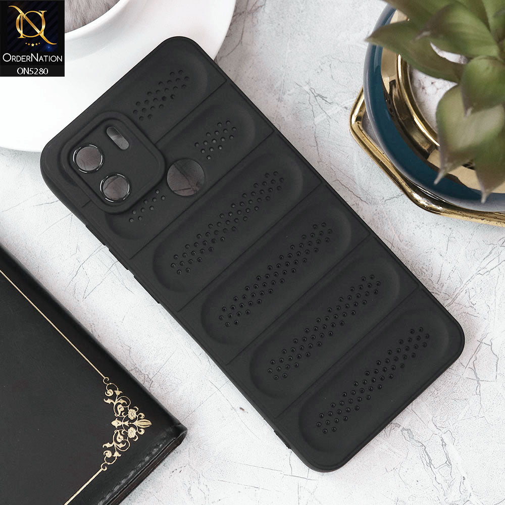 Xiaomi Redmi A1 Plus Cover - Black - Trendy Breathable Mesh Grid Net Soft Case With Camera Protection