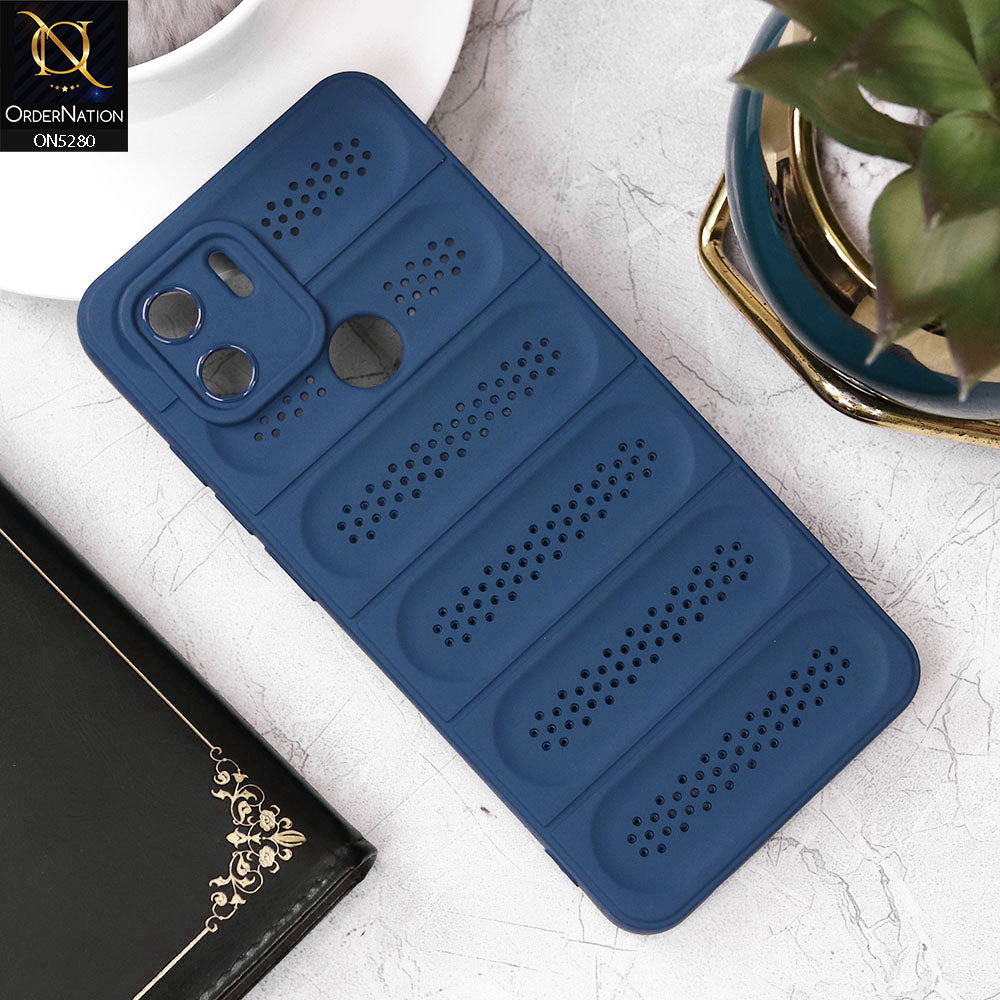 Xiaomi Poco C50 Cover - Blue - Trendy Breathable Mesh Grid Net Soft Case With Camera Protection