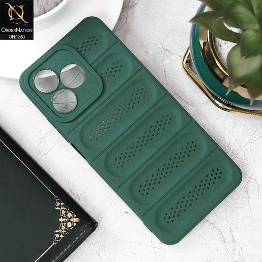 Realme C51 Cover - Green - Trendy Breathable Mesh Grid Net Soft Case With Camera Protection