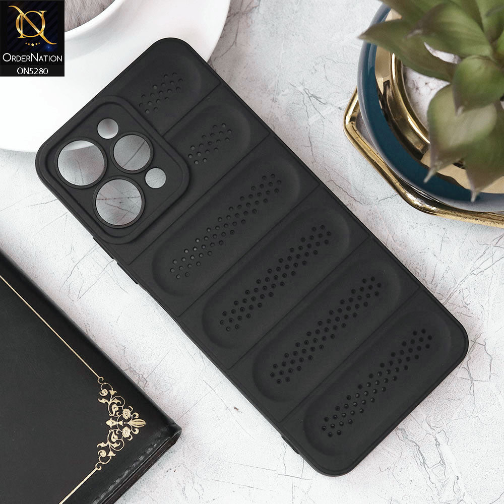 Xiaomi Redmi 12 Cover - Black - Trendy Breathable Mesh Grid Net Soft Case With Camera Protection