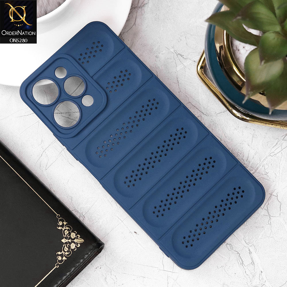 Xiaomi Redmi 12 Cover - Blue - Trendy Breathable Mesh Grid Net Soft Case With Camera Protection