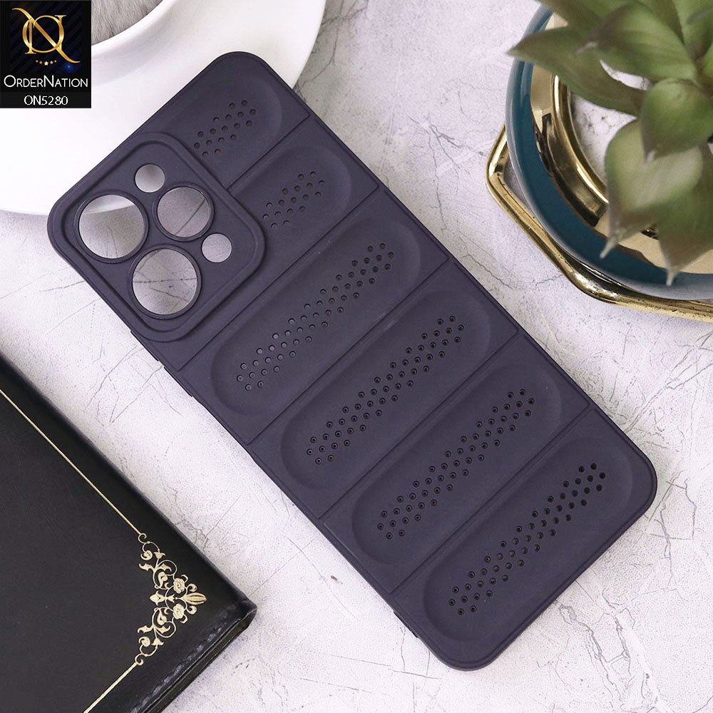 Xiaomi Redmi 12 Cover - Purple - Trendy Breathable Mesh Grid Net Soft Case With Camera Protection