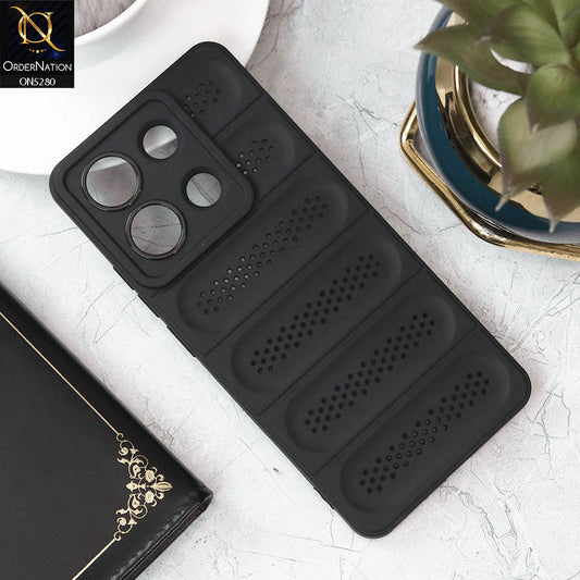 Xiaomi Redmi Note 13 Cover - Black - Trendy Breathable Mesh Grid Net Soft Case With Camera Protection