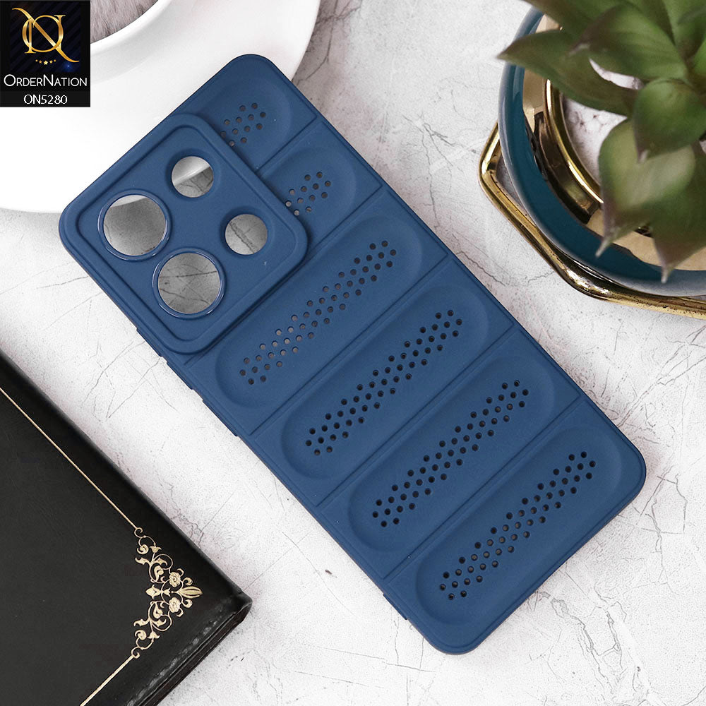 Xiaomi Redmi Note 13 Cover - Blue - Trendy Breathable Mesh Grid Net Soft Case With Camera Protection