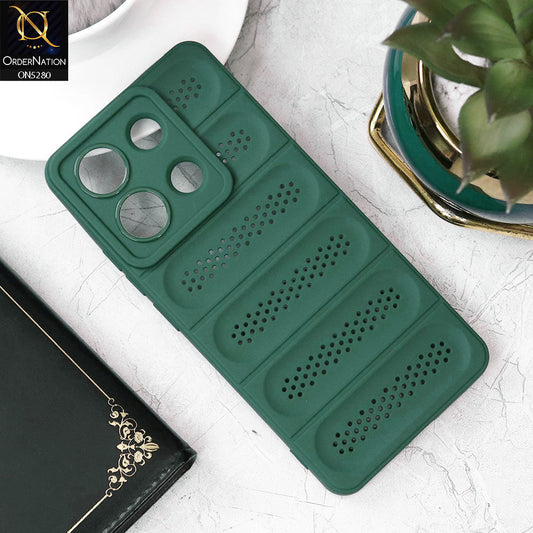 Xiaomi Redmi Note 13 Cover - Green - Trendy Breathable Mesh Grid Net Soft Case With Camera Protection