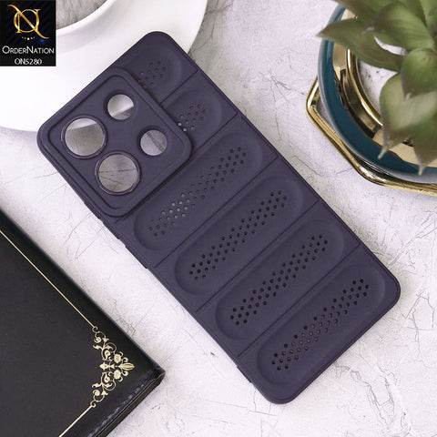 Xiaomi Redmi Note 13 Cover - Purple - Trendy Breathable Mesh Grid Net Soft Case With Camera Protection