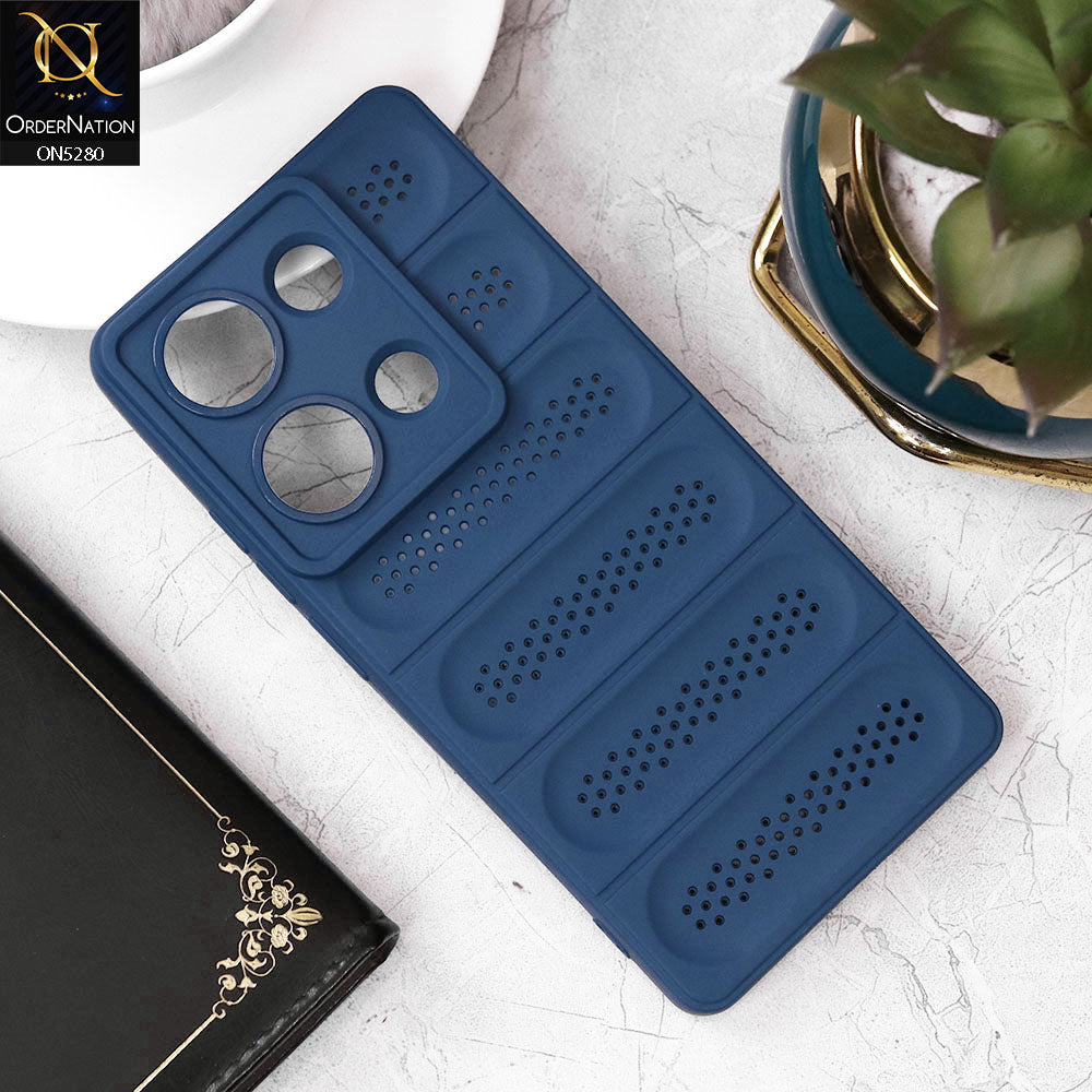 Xiaomi Poco M6 Pro 4G Cover - Blue - Trendy Breathable Mesh Grid Net Soft Case With Camera Protection