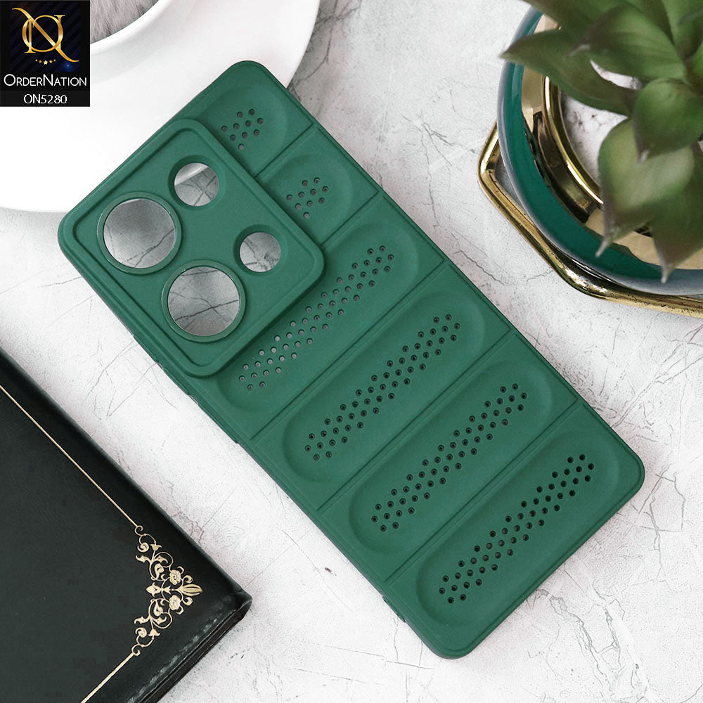 Xiaomi Poco M6 Pro 4G Cover - Green - Trendy Breathable Mesh Grid Net Soft Case With Camera Protection