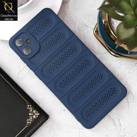 Samsung Galaxy A05 Cover - Blue - Trendy Breathable Mesh Grid Net Soft Case With Camera Protection