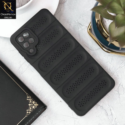 Samsung Galaxy A12 Nacho Cover - Black - Trendy Breathable Mesh Grid Net Soft Case With Camera Protection